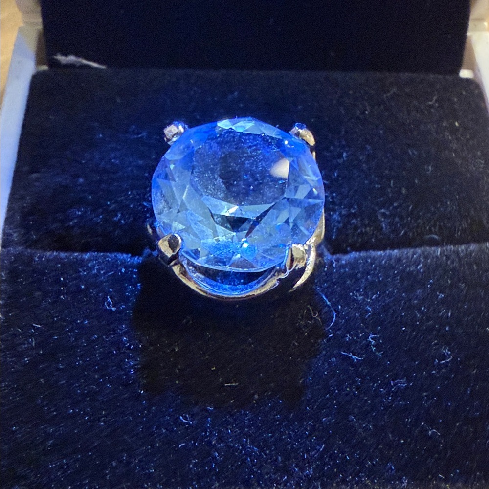 💍 Sterling Silver Blue Gemstone Ring – Size 7.75–8 NEW - Picture 12 of 12